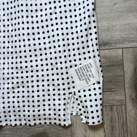 ASOS DESIGN MINI SLIP DRESS IN BLACK SPOT PRINT-MULTI US 10 - Picture 6 of 7